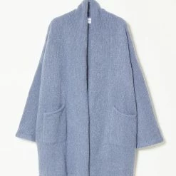 Port Northampton Atelier Delphine Haori Coat In Baby Alpaca - Slate WOMAN