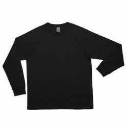 Port Northampton MAN Velva Sheen Pigment Dyed Long Sleeve Freedom Tee - Black