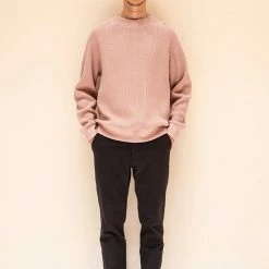 Port Northampton Jackman Waffle Midneck - Old Rose