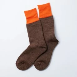 Port Northampton Rototo Hybrid Boot Crew Sock - Orange / Brown MAN