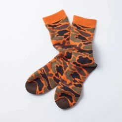Port Northampton MAN Rototo Pile Camo Crew Socks - Orange Camo