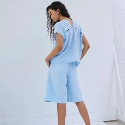 Port Northampton Atelier Delphine Celeste Top - Jade Marble WOMAN