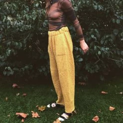 Port Northampton Atelier Delphine Kiri Pant In Boucle Alpaca - Corn