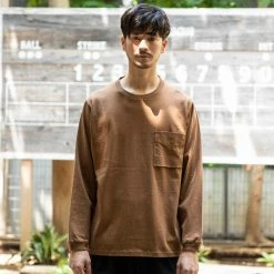 Port Northampton Jackman Long Sleeve Pocket Tee - Flame Brown