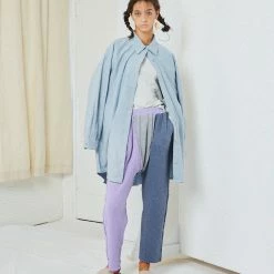 Port Northampton Atelier Delphine Oversize Overlay In Baby Blanket Stripe Gauze