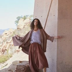 Port Northampton Atelier Delphine Haori Coat 5-Layer Gauze Combo - Baked Coral