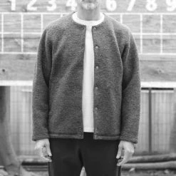 Port Northampton Jackman Wool Collarless Jacket - Ivory