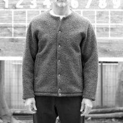 Port Northampton Jackman Wool Collarless Jacket - Ivory