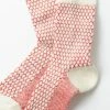 Port Northampton MAN Rototo Woolen Jacquard Crew Socks "Pop Corn" - Ivory / Red