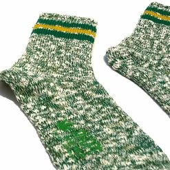 Port Northampton A Hope Hemp HSX-100 Stripe Socks - Green / Yellow
