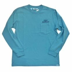 Port Northampton Battenwear Long Sleeve Pocket Tee - Aqua