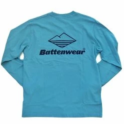 Port Northampton Battenwear Long Sleeve Pocket Tee - Aqua