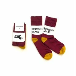 Port Northampton American Trench X Bestern Massachusetts Socks - Maroon / Gold