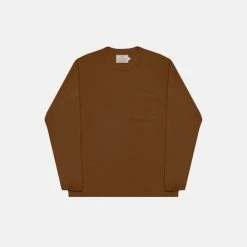 Port Northampton MAN Dehen Heavy Duty Long Sleeve Pocket Tee - Whiskey