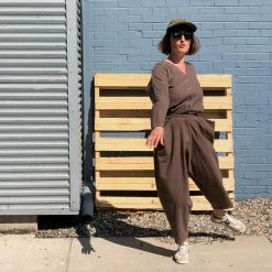 Port Northampton WOMAN Black Crane Painter Jumpsuit