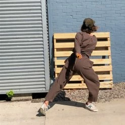 Port Northampton WOMAN Black Crane Painter Jumpsuit