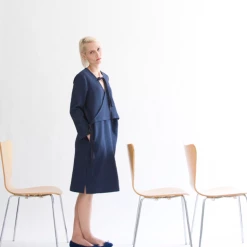 Port Northampton Wrk Shp Cotton Waffle Dress - Blue WOMAN