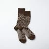 Port Northampton Rototo Rain Drop Crew Socks - Dark Brown / Ivory MAN