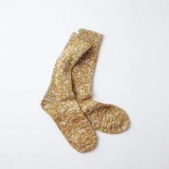 Port Northampton Rototo Low Gauge Slub Crew Socks - Mustard MAN
