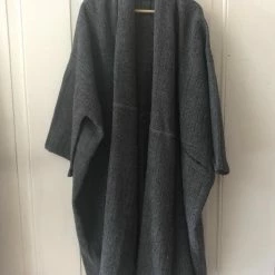 Port Northampton Atelier Delphine Haori Coat Long - Herringbone Wool WOMAN