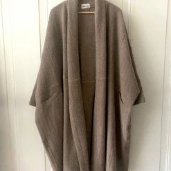 Port Northampton Atelier Delphine Haori Coat Long - Herringbone Wool WOMAN