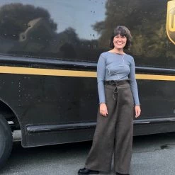 Port Northampton Atelier Delphine Asfi Pant - Herringbone Wool Choco WOMAN