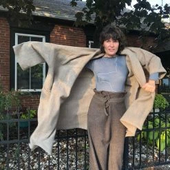 Port Northampton Atelier Delphine Haori Coat Long - Herringbone Wool WOMAN