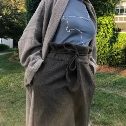 Port Northampton Atelier Delphine Asfi Pant - Herringbone Wool Choco WOMAN