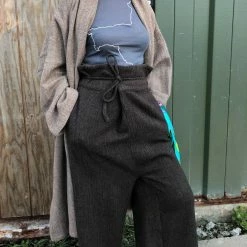 Port Northampton Atelier Delphine Asfi Pant - Herringbone Wool Choco WOMAN