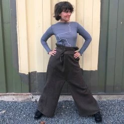 Port Northampton Atelier Delphine Asfi Pant - Herringbone Wool Choco WOMAN