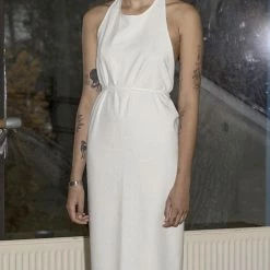 Port Northampton WOMAN Baserange Raw Silk Apron - Ecru