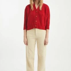 Port Northampton Rita Row Diech Cardigan - Red WOMAN