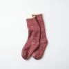Port Northampton Rototo Double Face Crew Socks - Dark Red / Brown
