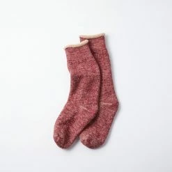 Port Northampton Rototo Double Face Crew Socks - Dark Red / Brown