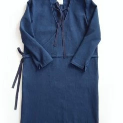 Port Northampton Wrk Shp Cotton Waffle Dress - Blue WOMAN