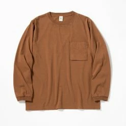 Port Northampton Jackman Long Sleeve Pocket Tee - Flame Brown