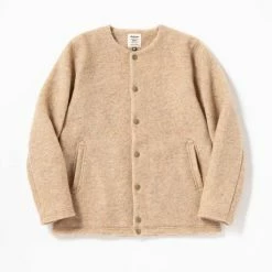 Port Northampton Jackman Wool Collarless Jacket - Ivory