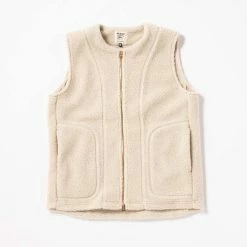 Port Northampton Jackman Boa Zip Vest - Ivory