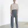 Port Northampton Atelier Delphine Kiri Pant In Boucle Alpaca - Dark Grey WOMAN