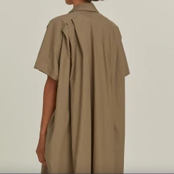 Port Northampton Black Crane Kite Dress - Clay WOMAN