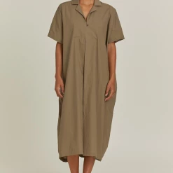 Port Northampton Black Crane Kite Dress - Clay WOMAN