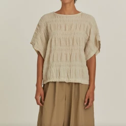 Port Northampton WOMAN Black Crane Box Top - Taupe