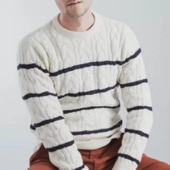 Port Northampton Armor Lux Striped Cable Sweater MAN