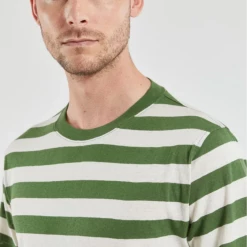 Port Northampton Armor Lux Heritage Cotton/Linen Bold Stripe Tee - Ficus Green/nature MAN