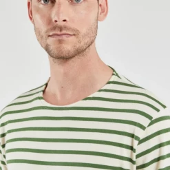 Port Northampton Men's/Unisex Armor Lux Breton Stripe Shirt - Ficus/nature