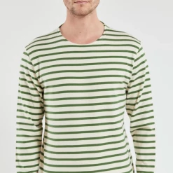 Port Northampton Men's/Unisex Armor Lux Breton Stripe Shirt - Ficus/nature