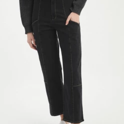 Port Northampton Rita Row Black Elastic Jeans WOMAN
