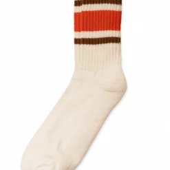 Port Northampton MAN American Trench Merino Stripe Sock- Orange / Brown