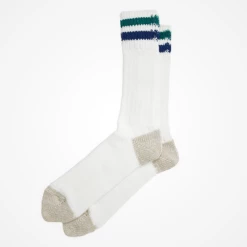 Port Northampton Rototo O.S. Ribbed Crew Sock - White/green/dark Blue