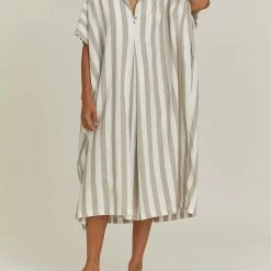 Port Northampton WOMAN Black Crane Kite Dress - Wide Stripe